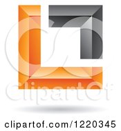 Poster, Art Print Of Floating 3d Black And Orange Square Icon