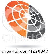 Clipart Of A Floating Black And Orange Target Icon Royalty Free Vector Illustration