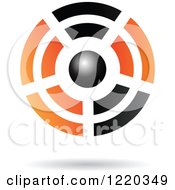 Clipart Of A Floating 3d Black And Orange Target Icon Royalty Free Vector Illustration