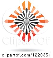 Clipart Of A Floating Black And Orange Ray Icon Royalty Free Vector Illustration