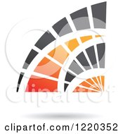 Clipart Of A Floating Black And Orange Abstract Icon 3 Royalty Free Vector Illustration
