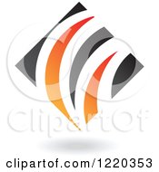 Clipart Of A Black And Orange Abstract Diamond 6 Royalty Free Vector Illustration