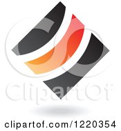 Clipart Of A Black And Orange Abstract Diamond 5 Royalty Free Vector Illustration