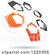Clipart Of A Floating Black And Orange Abstract Ring Icon 7 Royalty Free Vector Illustration