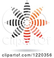 Clipart Of A Floating Black And Orange Abstract Ring Icon 8 Royalty Free Vector Illustration