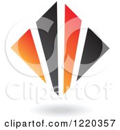 Clipart Of A Black And Orange Abstract Diamond 4 Royalty Free Vector Illustration