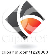 Clipart Of A Black And Orange Abstract Diamond Royalty Free Vector Illustration