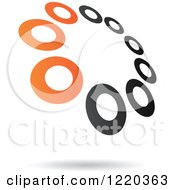 Clipart Of A Floating Black And Orange Abstract Ring Icon 10 Royalty Free Vector Illustration