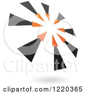 Clipart Of A Floating Black And Orange Abstract Ring Icon Royalty Free Vector Illustration
