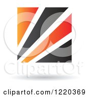 Clipart Of A Floating Black And Orange Abstract Icon Royalty Free Vector Illustration
