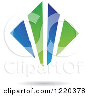 Clipart Of A Green And Blue Diamond Icon Royalty Free Vector Illustration
