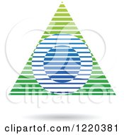 Clipart Of A Green And Blue Pyramid Icon Royalty Free Vector Illustration