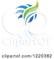 Clipart Of A Green And Blue Abstract Icon 9 Royalty Free Vector Illustration