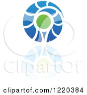 Clipart Of A Green And Blue Abstract Icon 10 Royalty Free Vector Illustration