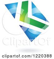 Clipart Of A Green And Blue Arrow Icon Royalty Free Vector Illustration