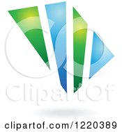 Clipart Of A Green And Blue Abstract Icon 6 Royalty Free Vector Illustration