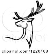 Poster, Art Print Of Black And White Deer With Antlers 4