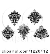 Poster, Art Print Of Black And White Floral Damask Designs
