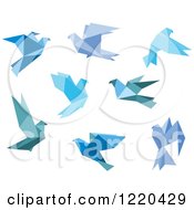 Poster, Art Print Of Bue Origami Birds
