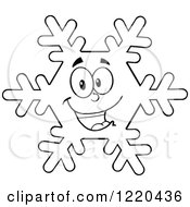 Poster, Art Print Of Outlined Happy Snowflake Mascot