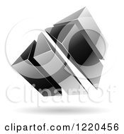 Poster, Art Print Of 3d Abstract Grayscale Logo 3