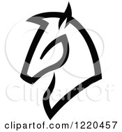 Clipart Of A Black And White Horse 2 Royalty Free Vector Illustration