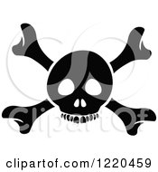 Clipart Of A Black And White Skull And Crossbones Royalty Free Vector Illustration