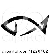 Clipart Of A Black And White Fish 2 Royalty Free Vector Illustration