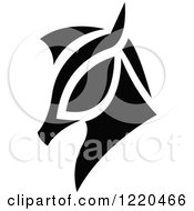 Clipart Of A Black And White Horse Royalty Free Vector Illustration by cidepix