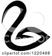 Clipart Of A Black And White Swan Royalty Free Vector Illustration