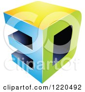 3d Icon In Green Blue And Yellow