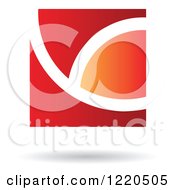 Clipart Of A Red And Orange Abstract Icon Royalty Free Vector Illustration