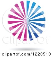 Clipart Of A Floating Blue And Purple Ray Circle Icon Royalty Free Vector Illustration