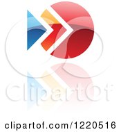 Clipart Of A Colorful Abstract Icon With A Reflection 5 Royalty Free Vector Illustration by cidepix