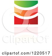 Clipart Of A Colorful Abstract Icon With A Reflection 11 Royalty Free Vector Illustration