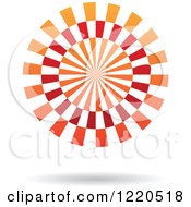 Poster, Art Print Of Red And Orange Abstract Ray Circle Icon