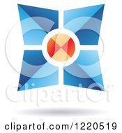 Poster, Art Print Of Floating 3d Blue And Orange Abstract Icon