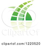 Clipart Of A Green Grass And Reflection Icon Royalty Free Vector Illustration