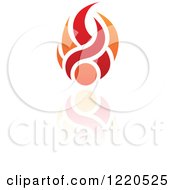 Clipart Of Red And Orange Abstract Flames Royalty Free Vector Illustration by cidepix