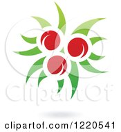 Poster, Art Print Of Floating Red Apple Fruit And Leaf Icon