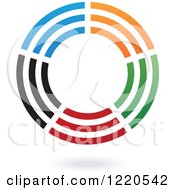 Clipart Of A Colorful Abstract Circular Icon And Shadow 6 Royalty Free Vector Illustration