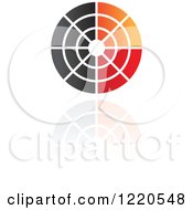 Poster, Art Print Of Red Black And Orange Target And Reflection Icon