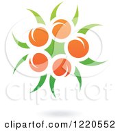 Poster, Art Print Of Floating Orange Fruit And Leaf Icon