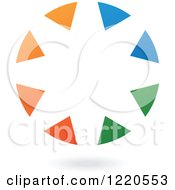 Poster, Art Print Of Floating Abstract Orange Blue And Green Ring Icon