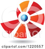 Poster, Art Print Of Floating Red Blue And Orange Shell Icon