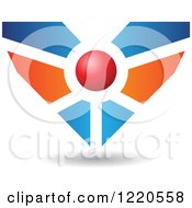 Poster, Art Print Of Floating Red Blue And Orange Heart Icon 2