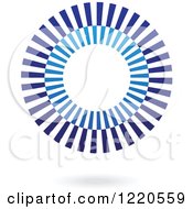 Clipart Of A Floating Blue Circle Of Rays Royalty Free Vector Illustration