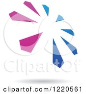 Clipart Of A Floating Blue And Purple Windmill Icon Royalty Free Vector Illustration