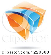 Poster, Art Print Of 3d Abstract Orange And Blue Logo 2