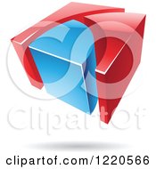Clipart Of A 3d Abstract Red And Blue Logo Royalty Free Vector Illustration